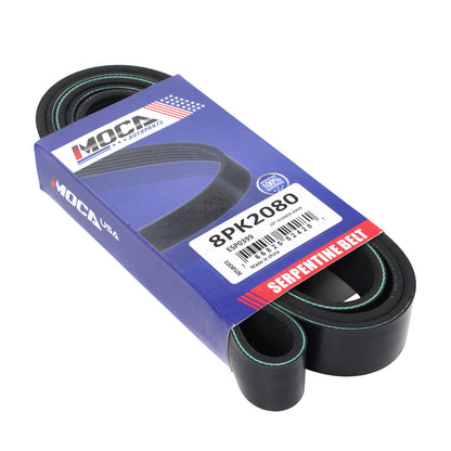 MOCA 8PK2080 EPDM Serpentine Belt Fits 1989-1991 for Dodge D250 D350 W250 W350 5.9L & 2000-2003 Ford F650 F750 7.2L