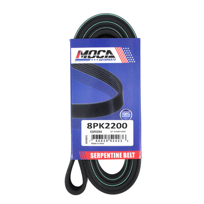 MOCA 8PK2200 EPDM Serpentine Belt Fits 2008 Ford F-250 F-350 F-450 Super Duty 6.4L & 2008-2009 Ford F-550 Super Duty 6.4L