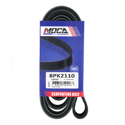 MOCA 8PK2110 EPDM Serpentine Belt Fits 1993 Dodge D350 W350 5.9L OHV Turbocharged OHV