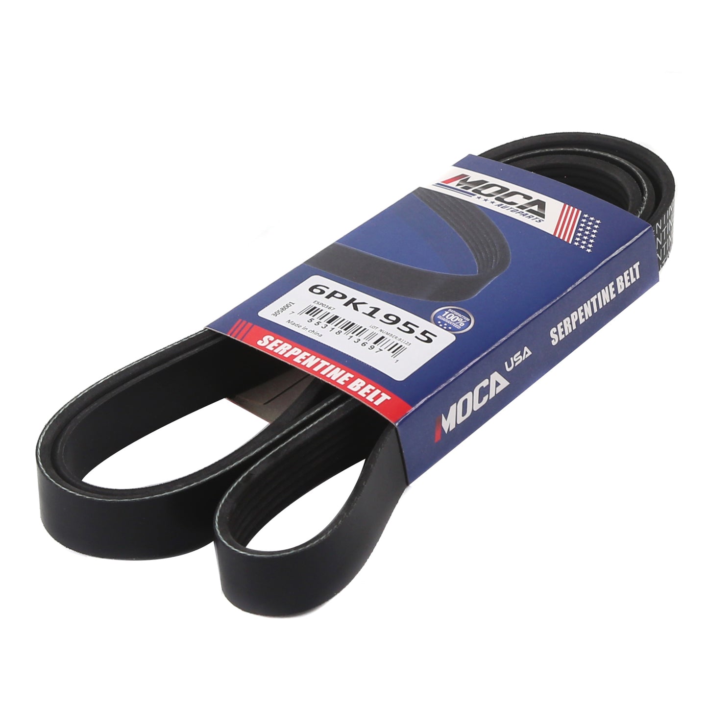 MOCA Serpentine Belt 6PK1955 for 1987-1992 Buick Century 2.5L & 1993-1995 Pontiac Firebird 3.4L & 2013-2014 Volkswagen Routan All Configurations