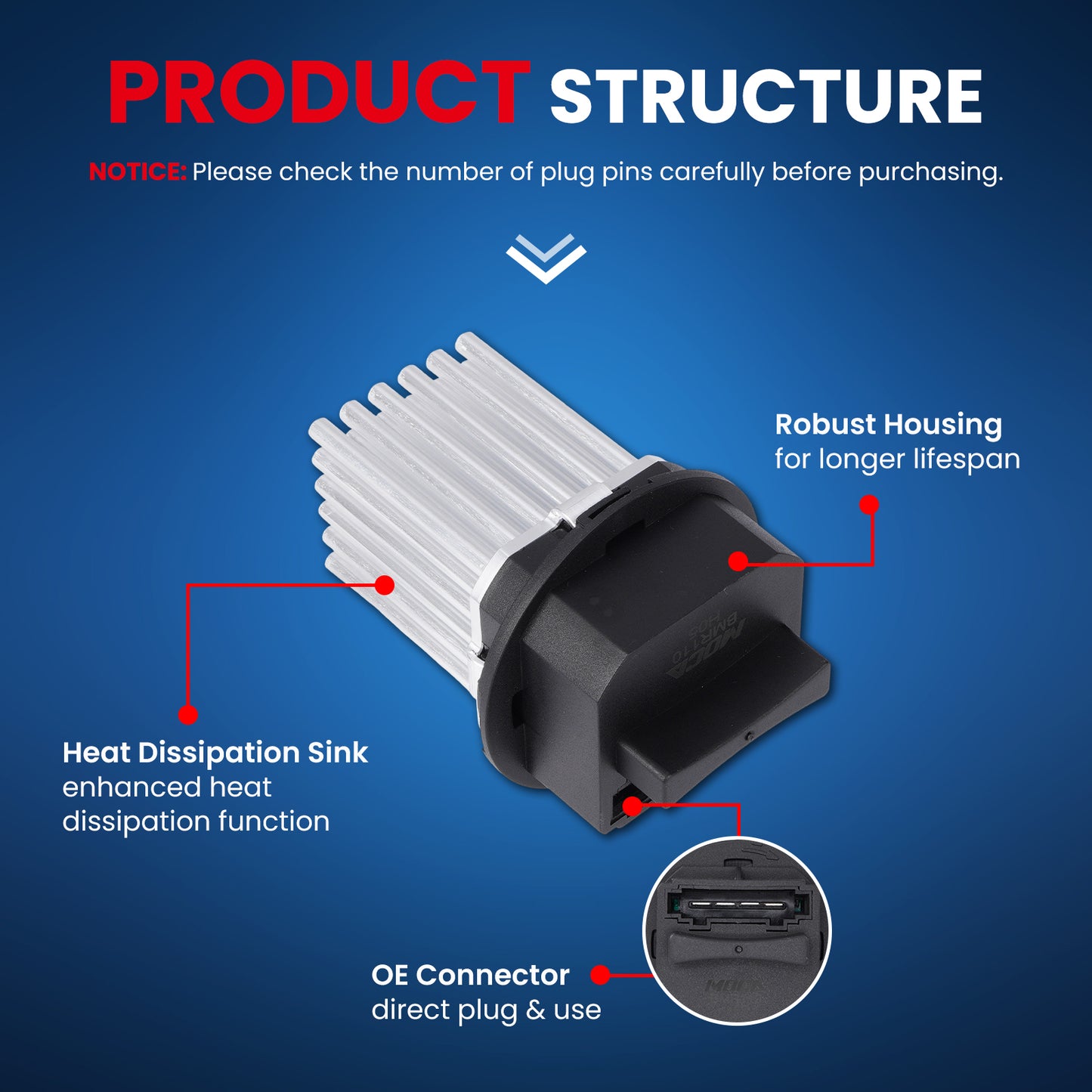 MOCA HVAC Blower Motor Resistor - BMR110