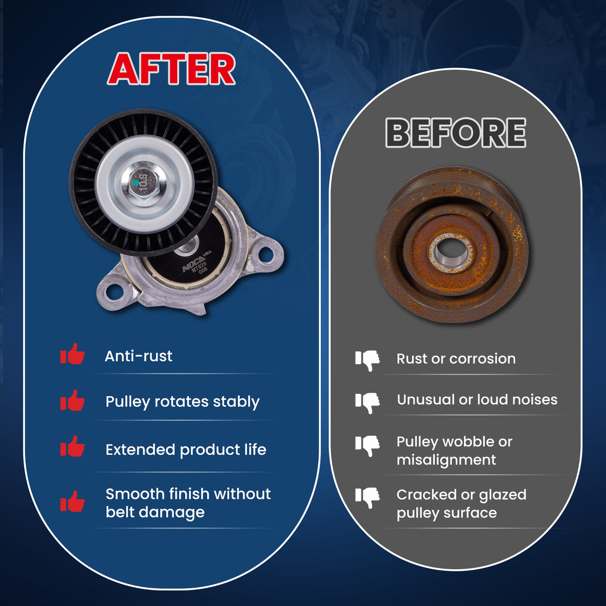 MOCA Accessory Drive Belt Idler Pulley - BT525