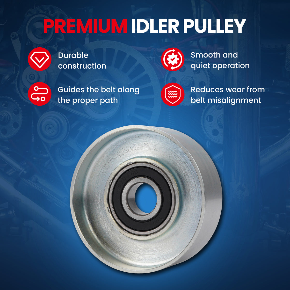 MOCA Accessory Drive Belt Idler Pulley - BT7202