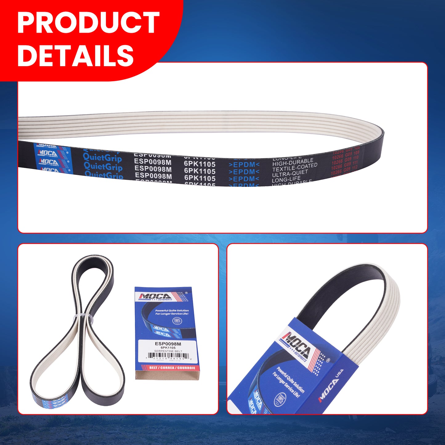 MOCA Serpentine Belt - ESP0098M