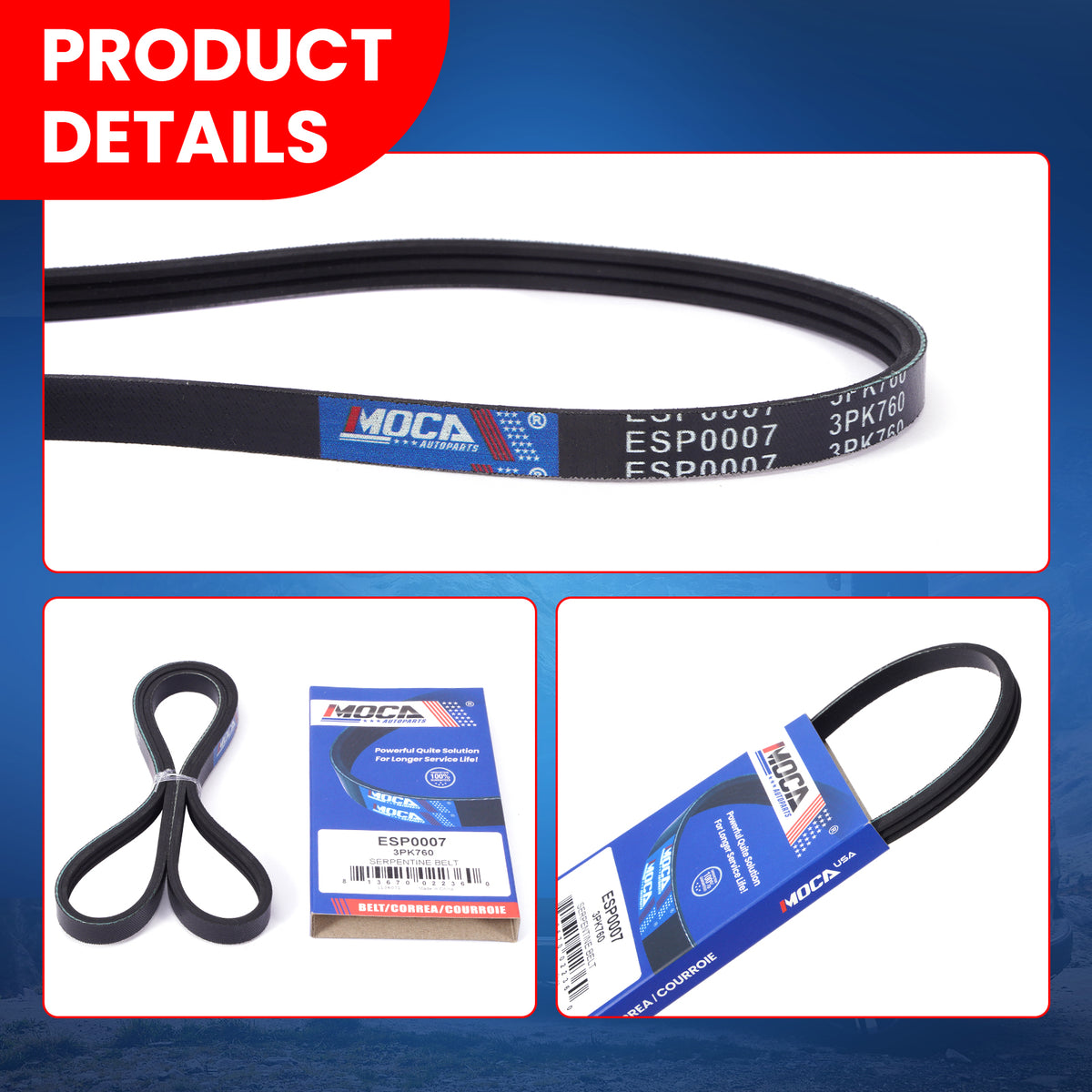 MOCA Serpentine Belt kit - ESP1026K2