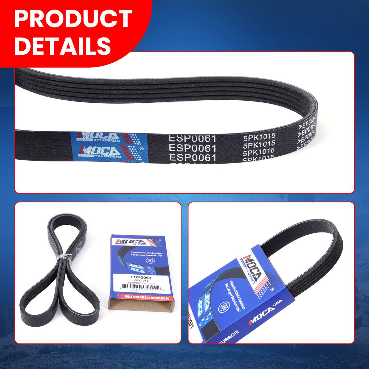 MOCA Serpentine Belt kit - ESP1129K3