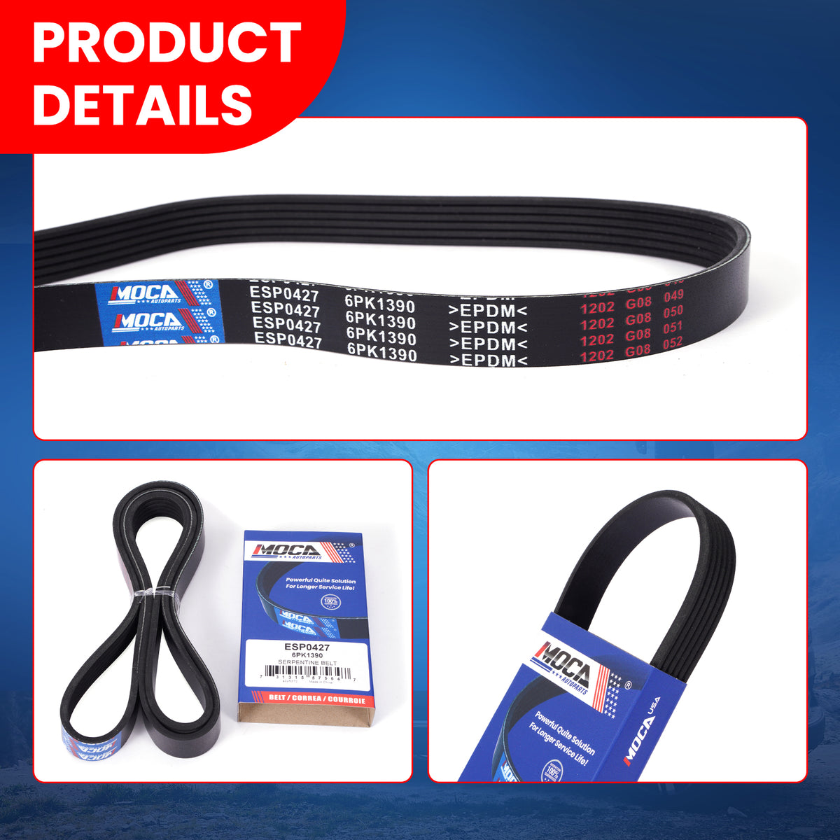 MOCA Serpentine Belt kit - ESP2039K2
