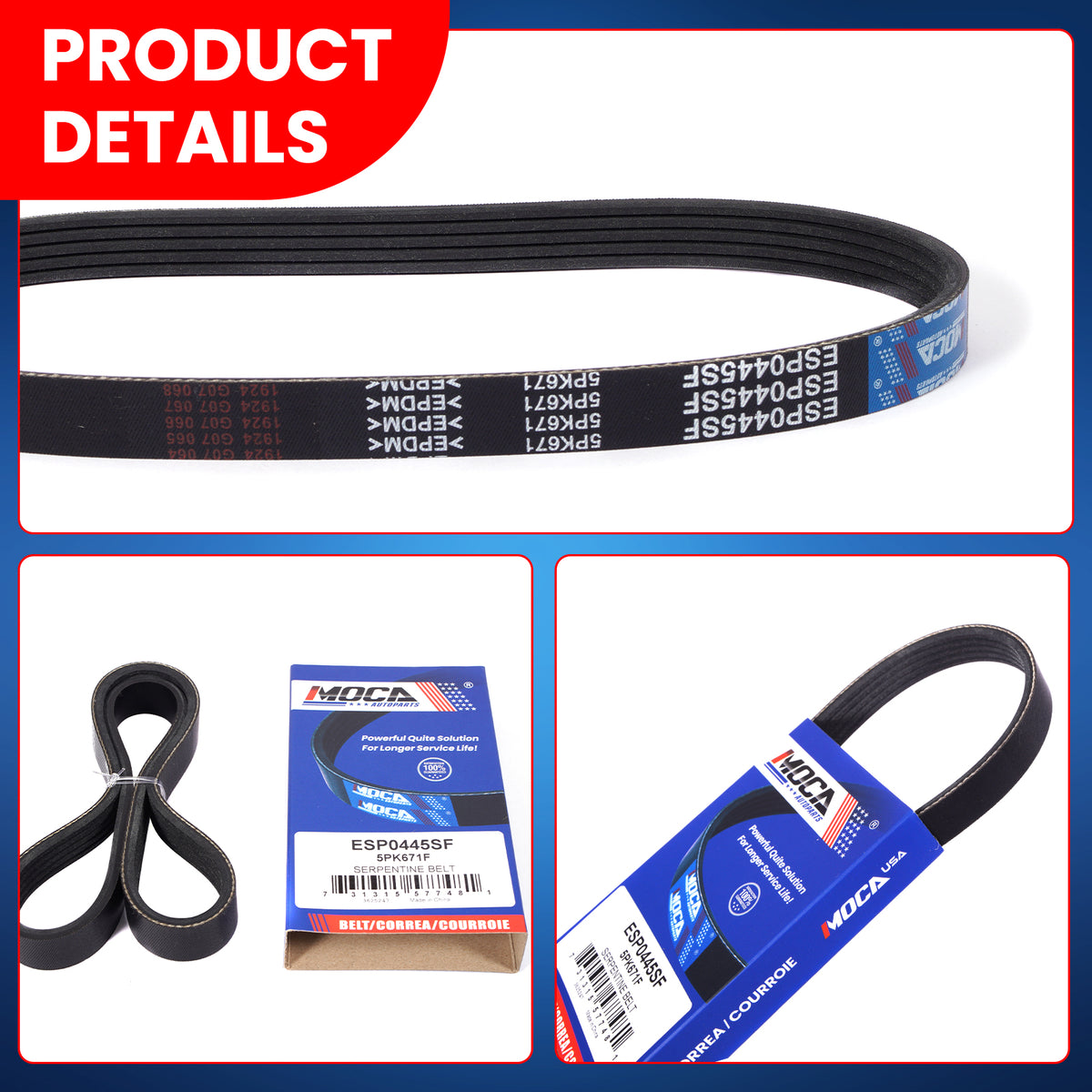 MOCA Serpentine Belt - ESP0445SF