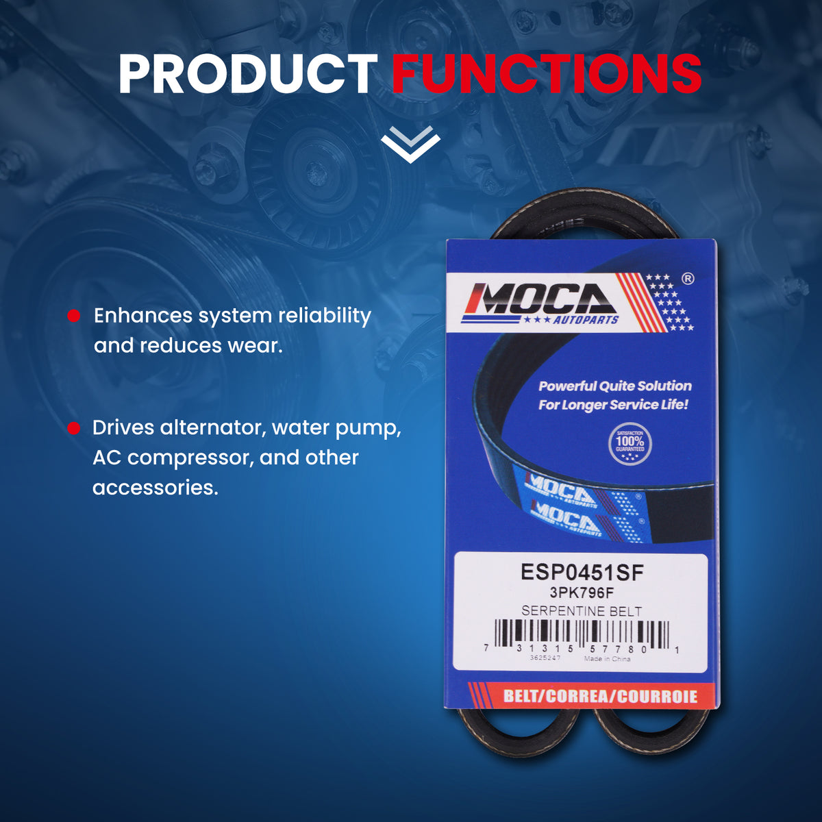 MOCA Serpentine Belt - ESP0451SF