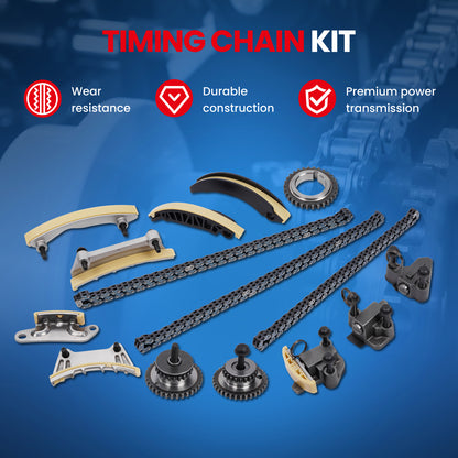 Kit de cadena de distribución compatible con Buick, Pontiac, Cadillac SRX, STS, Saab, Suzuki 3.6 24 V (modelos 06-17)