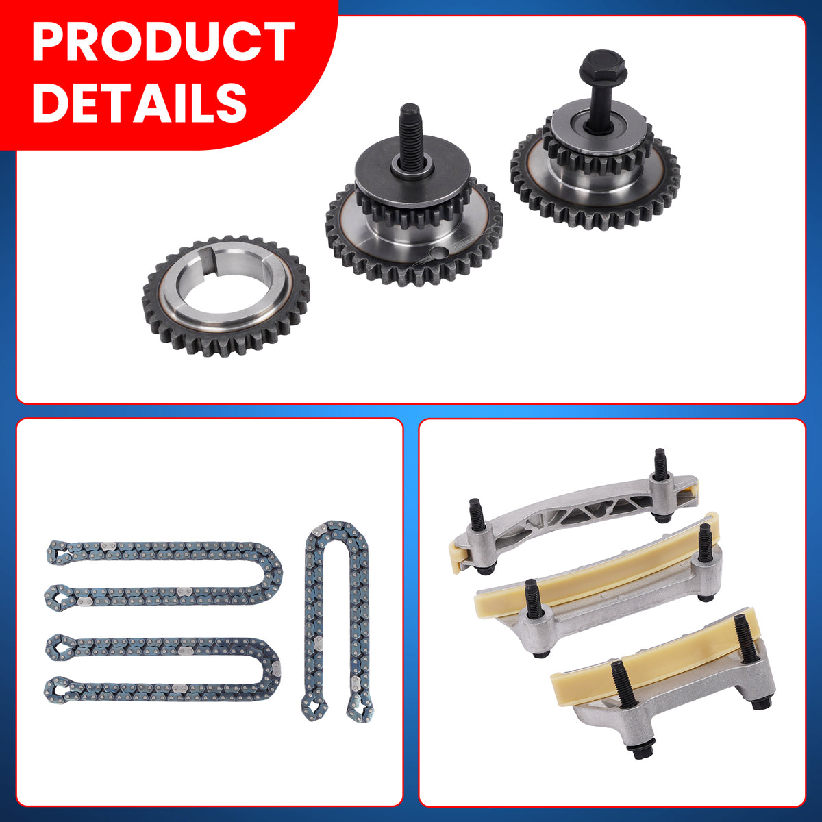 Kit de cadena de distribución compatible con Buick, Pontiac, Cadillac SRX, STS, Saab, Suzuki 3.6 24 V (modelos 06-17)