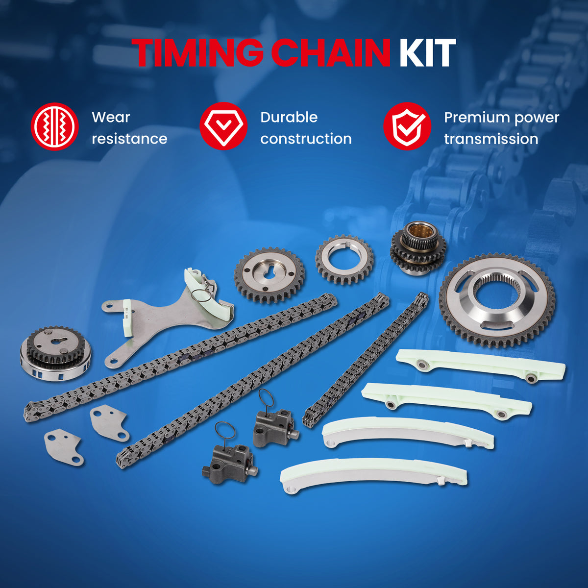 Kit de cadena de distribución (engranaje de leva NGC) compatible con Dodge Dakota Durango Grand Cherokee 02-08