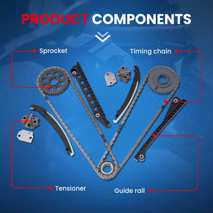 Kit de cadena de distribución compatible con Lincoln Navigator Ford 02-11 5.4L E350 E450 F250 F350 V8