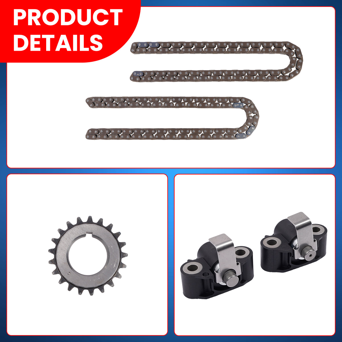Kit de cadena de distribución compatible con motores Ford 5.4L SOHC F250 F350 F450 Super Set 2000-2016
