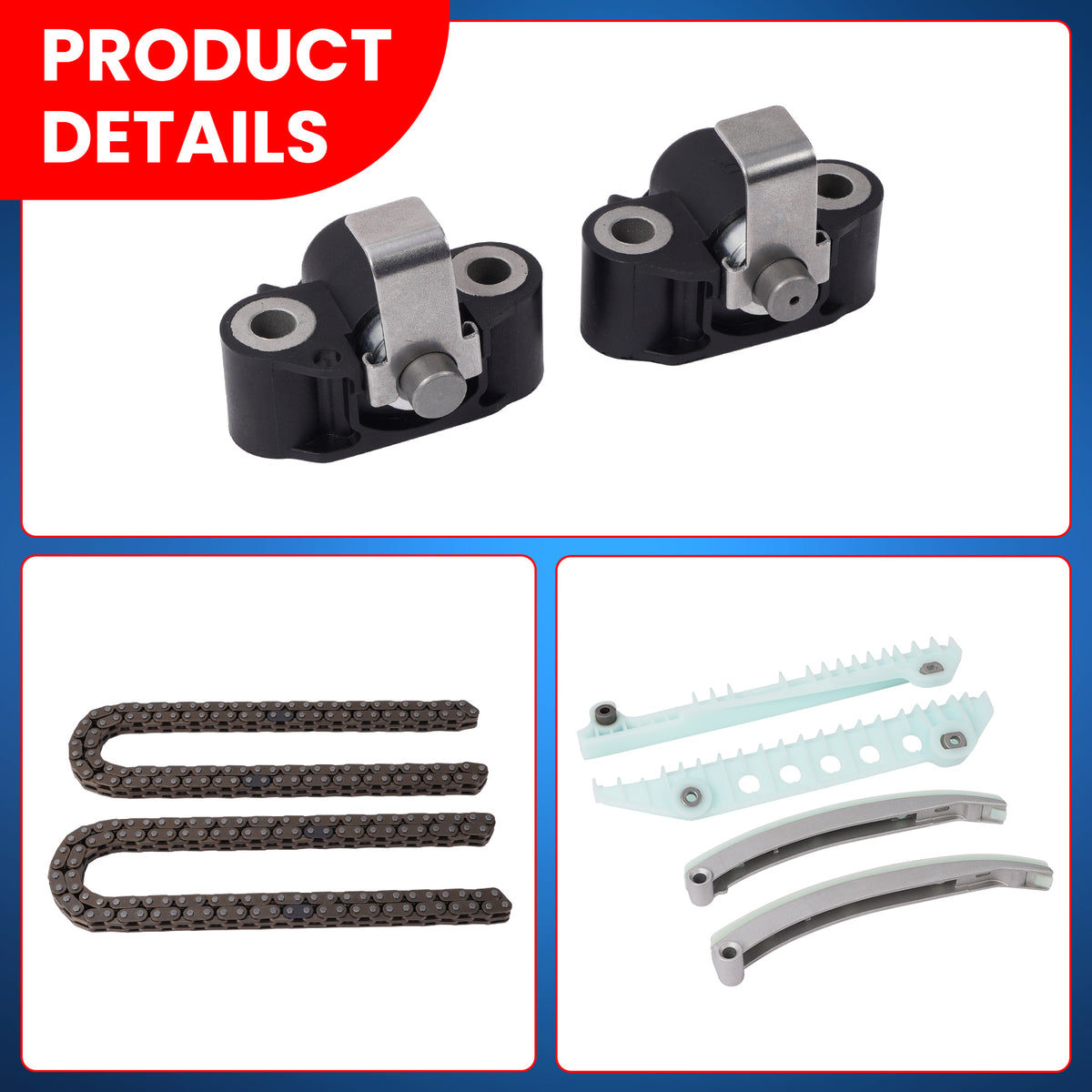 Kit de cadena de distribución del motor compatible con Ford E-150 E-250 Lincoln Mercury 4.6L V8 SOHC 00-11