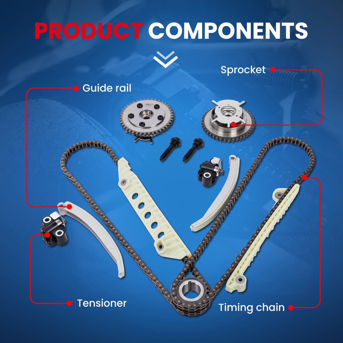 Kit de cadena de distribución y leva VVT compatible con Ford Mustang F150 Explorer Mercury 4.6L V8 05-10