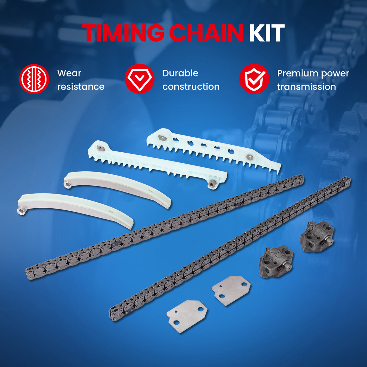 Kit de cadena de guía de distribución sin engranajes, 2 pernos, compatible con FORD EXPEDITION 4.6 1997-2004, nuevo
