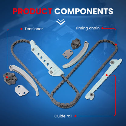 Kit de cadena de guía de distribución sin engranajes, 2 pernos, compatible con FORD EXPEDITION 4.6 1997-2004, nuevo