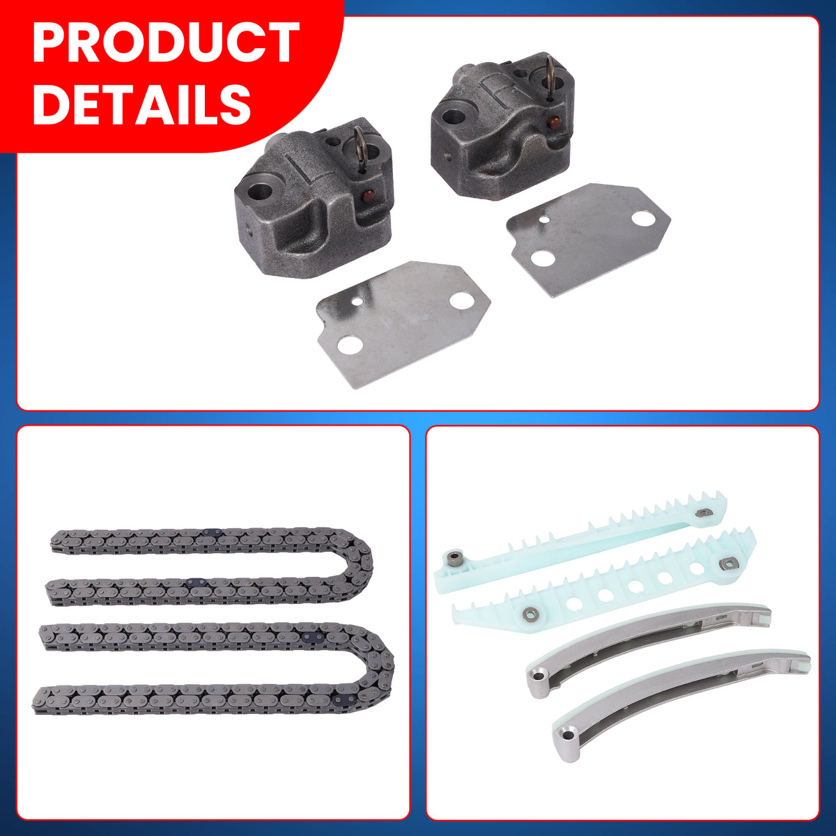 Kit de cadena de guía de distribución sin engranajes, 2 pernos, compatible con FORD EXPEDITION 4.6 1997-2004, nuevo