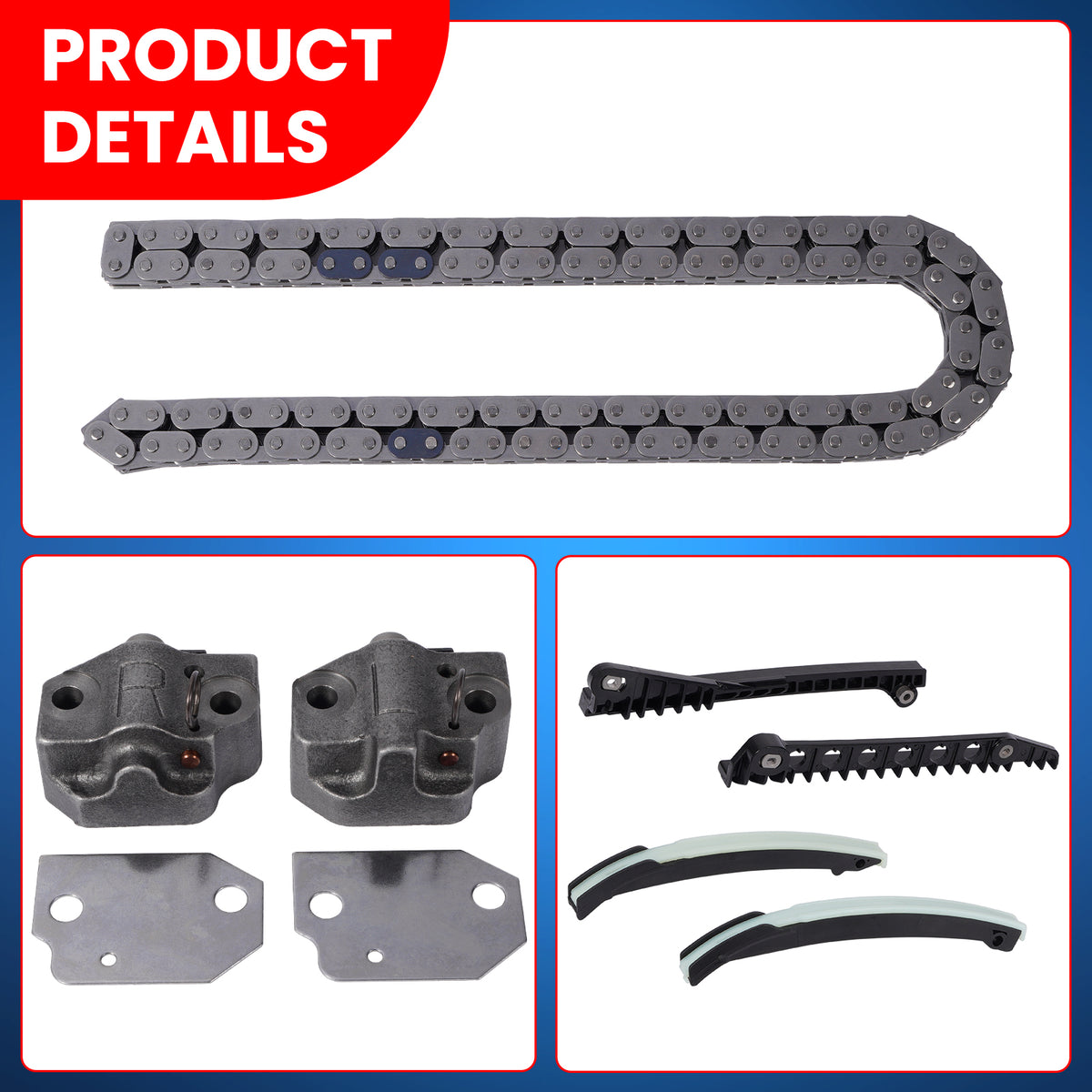 Kit de cadena de distribución compatible con Ford 02-97 F150 F250 E350 F450 Econoline 5.4L 6.8L SOHC