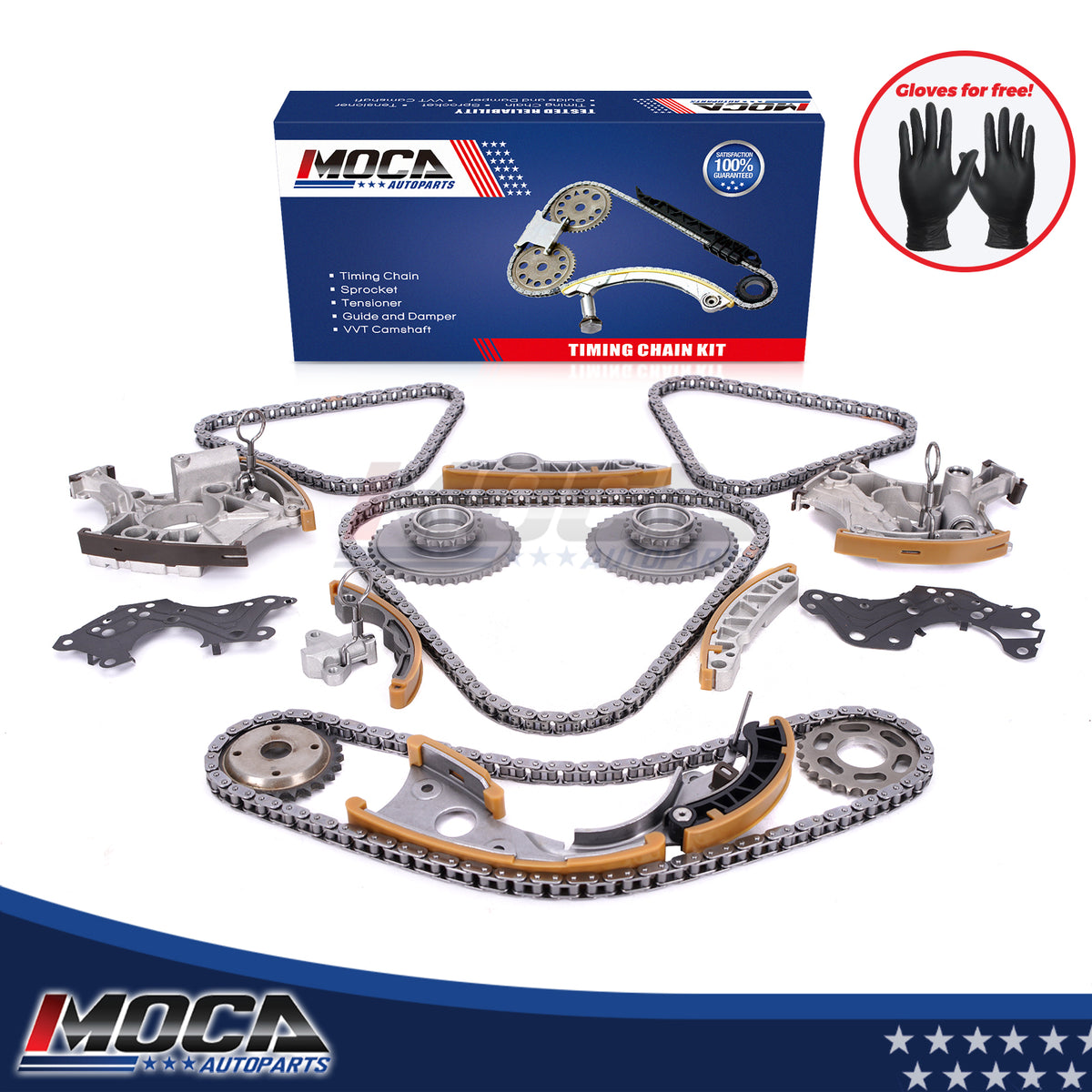 Kit de cadena de distribución compatible con Audi A4 Quattro A6 A8 Allroad Quattro 3.2 AUK BKH BYU (modelos 05-09)