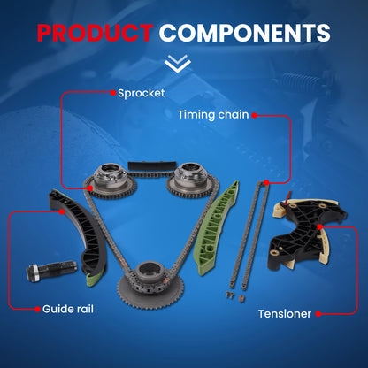 Kit de cadena de distribución compatible con Mercedes-Benz W204 C250 SLK250 1.8L 2012-2014 NUEVO