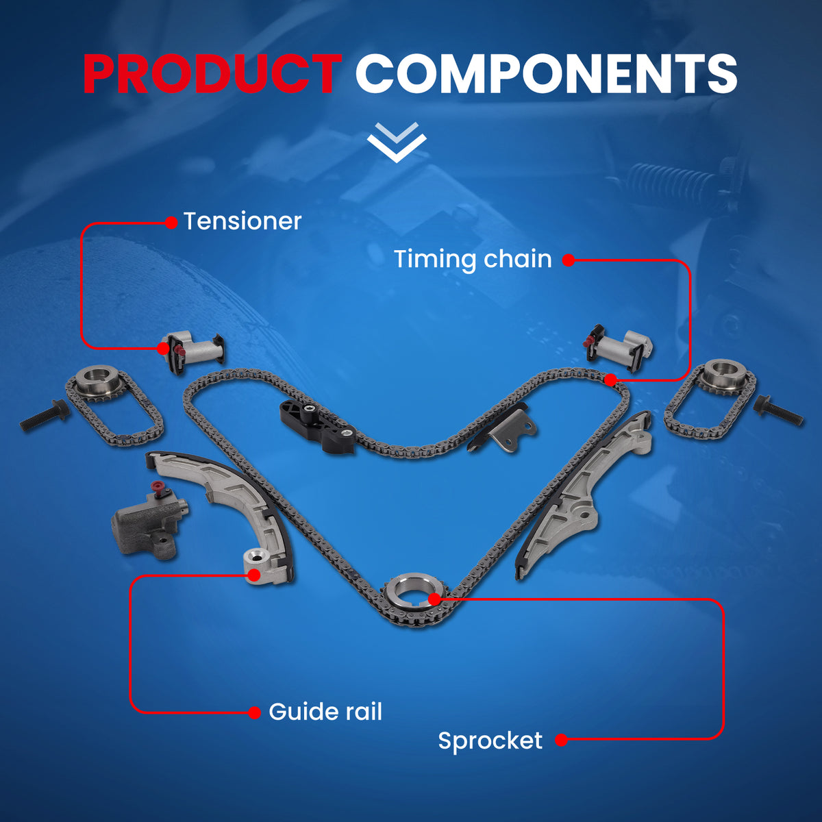 Kit de cadena de distribución compatible con Ford Mazda Mercury 3.5L 3.7L V6 DOHC 07-11 NUEVO