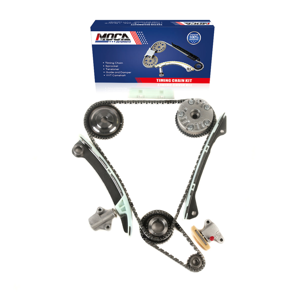 Kit de cadena de distribución compatible con Nissan Sentra Versa Cube 07-09 1.8L 2.0L L4 MR18DE MR20DE