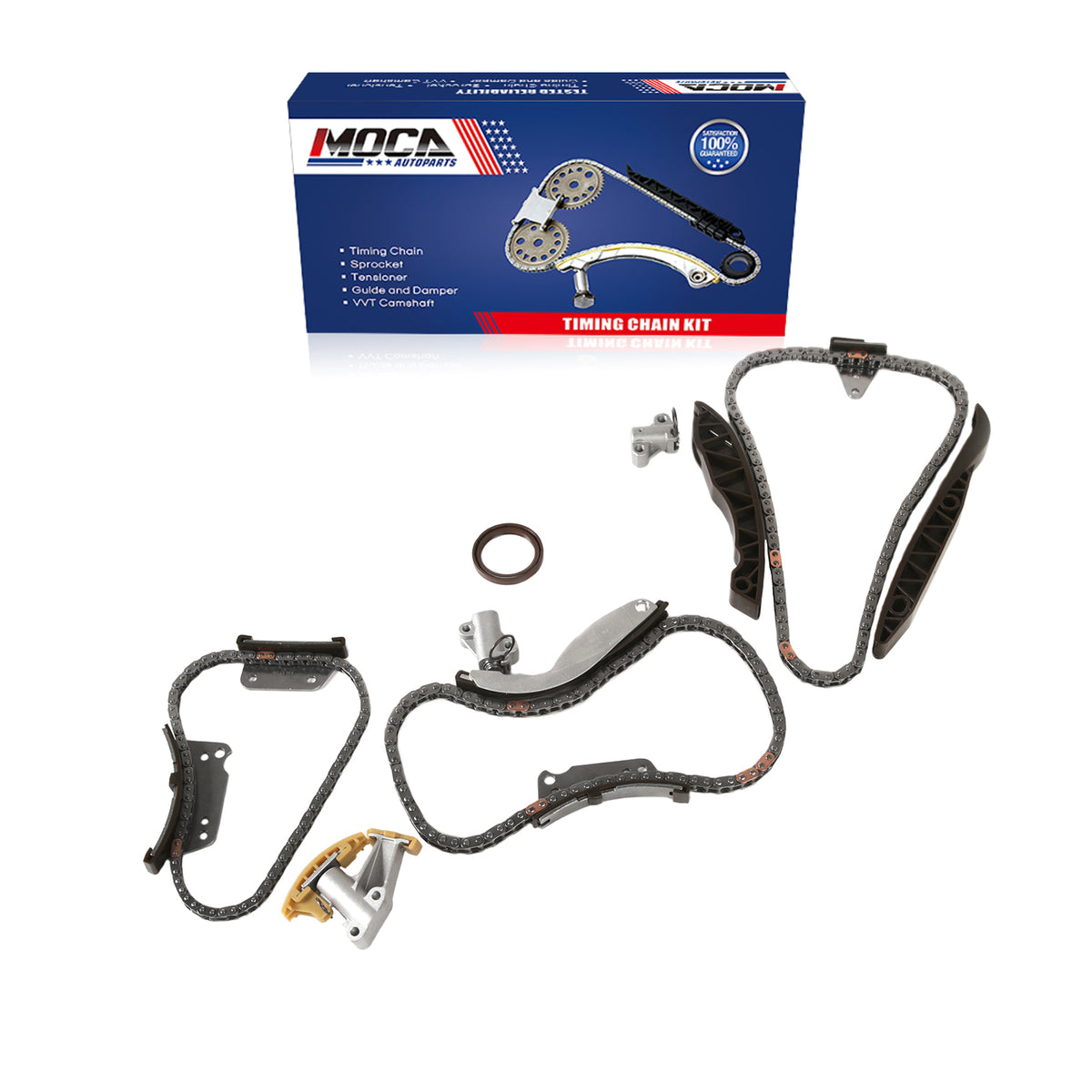 Kit de cadena de distribución compatible con Hyundai I800 Mini Bus Kia Sorento 2.5L D4CB 01-16 sin engranajes