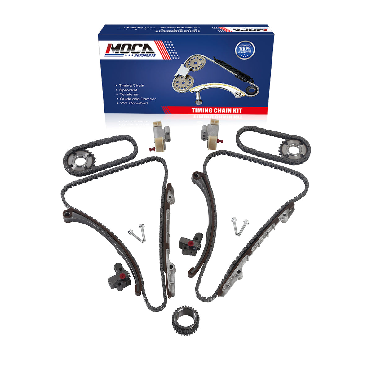 Kit de cadena de distribución compatible con Jaguar S-Type XJ8 XJR Vanden Plas XK8 4.0L 4.2L V8 (modelos 02-09)