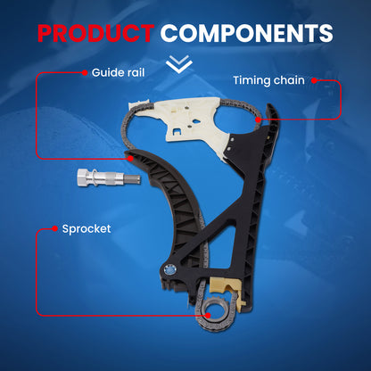 Kit de cadena de distribución compatible con BMW 435i, 535i, 640i xDrive M2, M4, X6, 335i, 328i y X5 3.0L, años 06 a 17