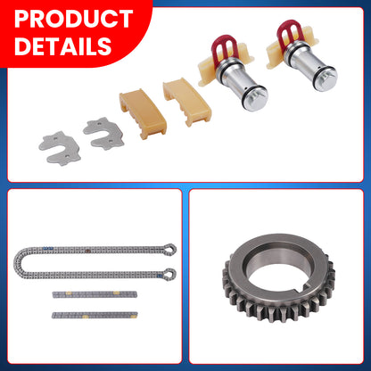 Kit de cadena de distribución compatible con Ford Explorer Edge Base SE SEL XLT 3.5L V6 Eng DOHC 16-18