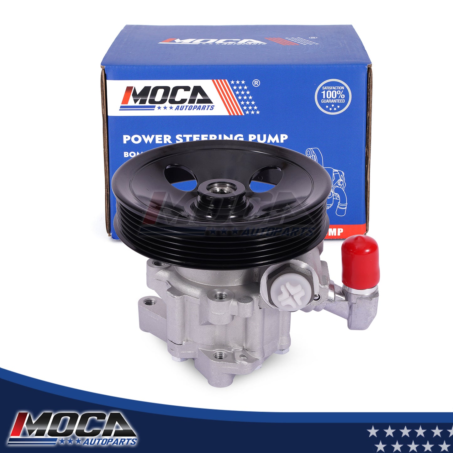 MOCA Power Steering Pump w/ Pulley Fit for 1998-2003 Mercedes-Benz ML320 3.2L & 2000-2003 Mercedes-Benz ML55 AMG 5.5L