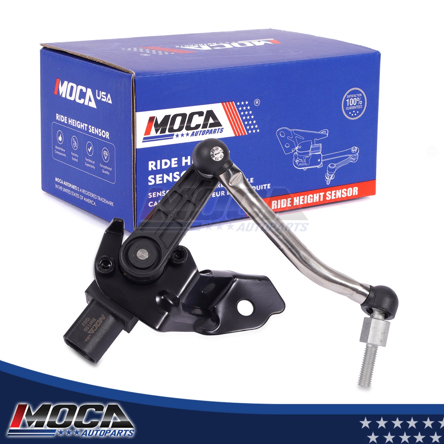 Sensor de altura de nivelación de suspensión MOCA V10-72-0150 delantero izquierdo. Compatible con Audi A5 Quattro 2.0L 2010-2017, Audi S5 3.0L 2010-2017 y Audi A4 Quattro 2.0L 2009-2016.