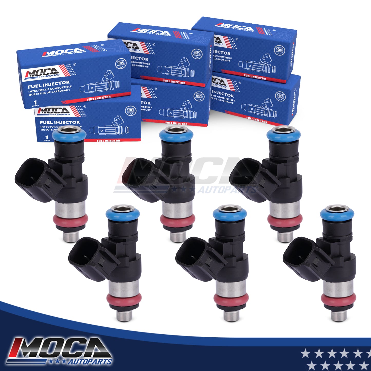 MOCA 6x Fuel Injectors FJ1000 Fit for 2008-2015 Mazda CX-9 3.7L & 2007-2012 Lincoln MKZ 3.5L & 2008-2012 Ford Taurus 3.5L