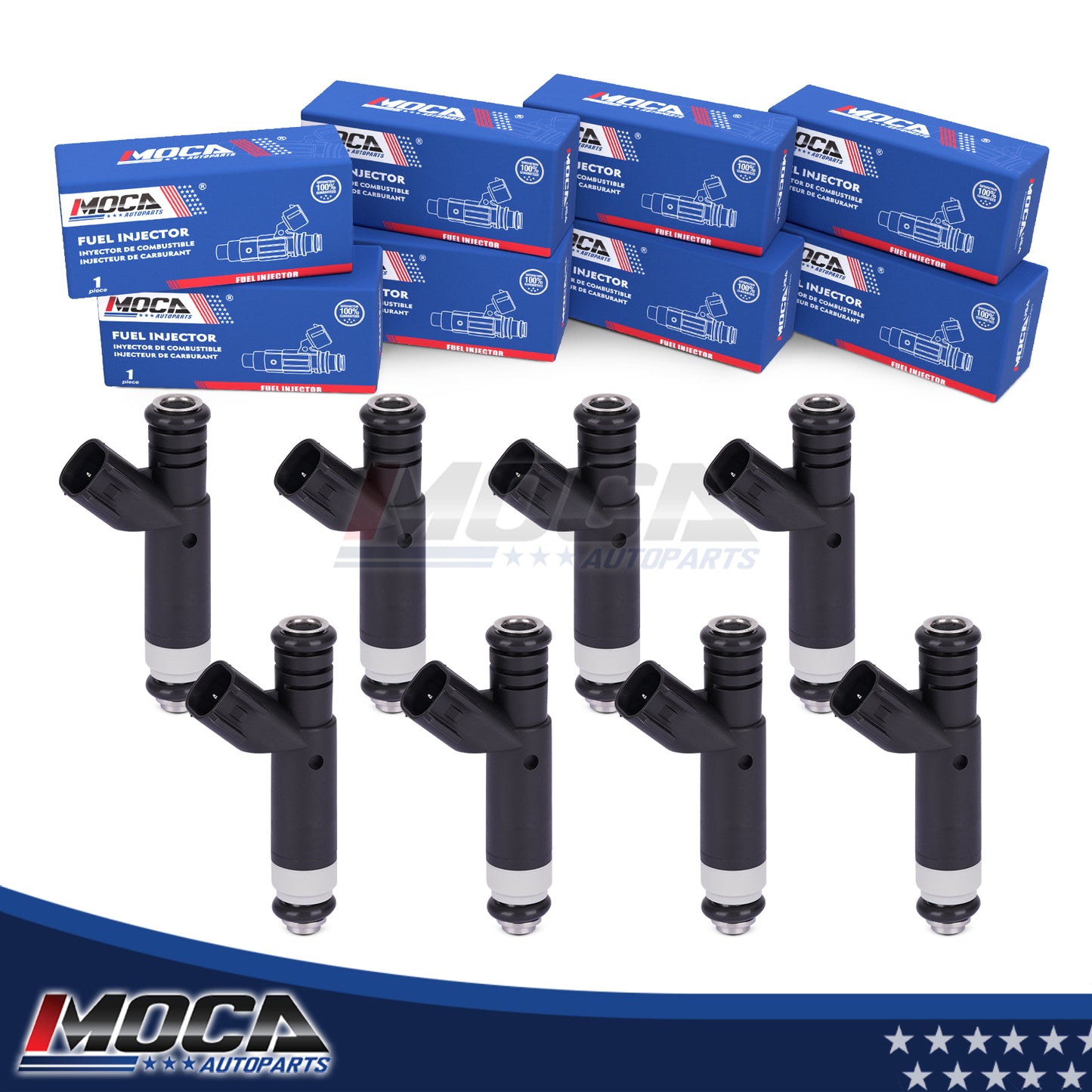 Inyectores de combustible MOCA 8x FJ867 compatibles con Ford E-150 F-150 4.6L 2004-2008 y Ford E-250 Lobo 4.6L 2005-2008 y Mercury Mountaineer 4.6L 2004-2005
