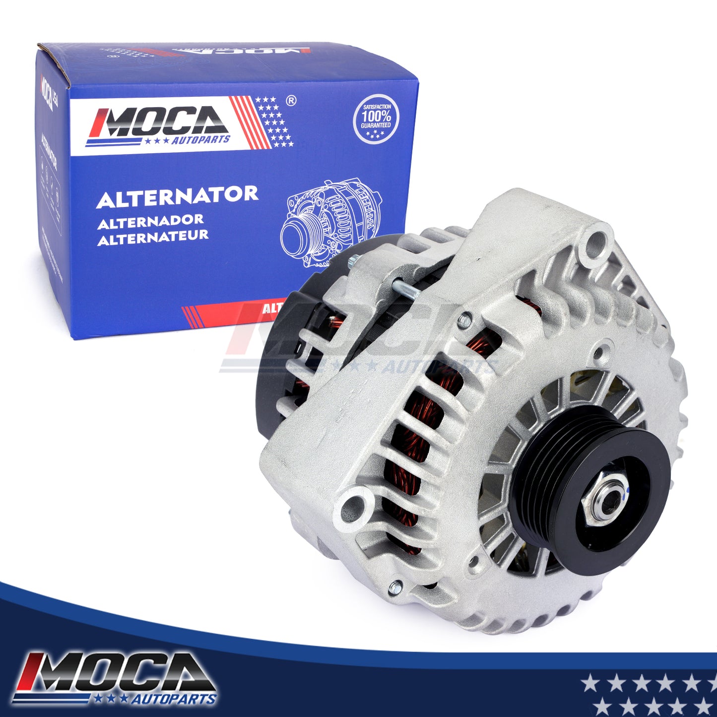 MOCA N8237 Alternator Fit for 1999-2002 Chevrolet Silverado 1500 4.3L 4.8L 5.3L & 1999-2002 GMC Sierra 1500 4.3L 4.8L 5.3L