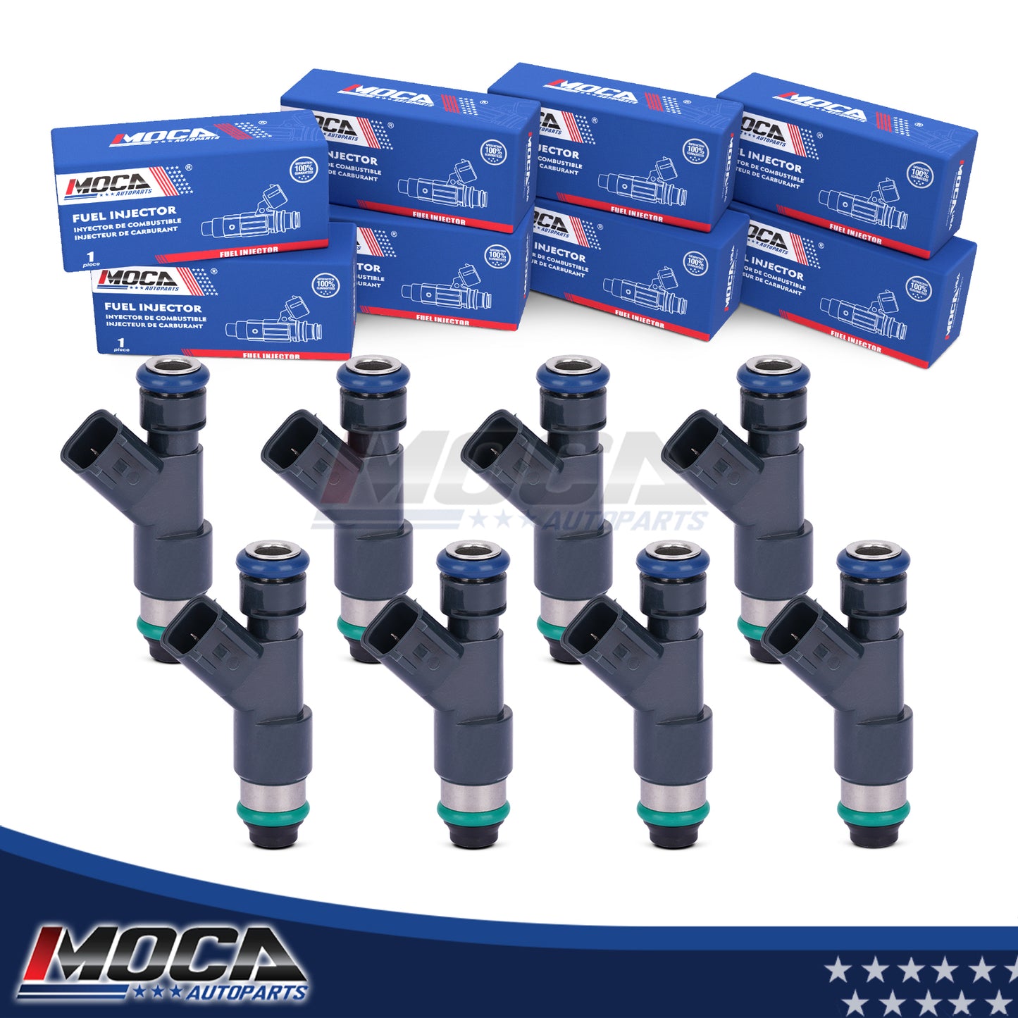 Inyectores de combustible MOCA 8x FJ977 compatibles con Chevrolet Tahoe Avalanche 5.3L 2007-2009 y GMC Yukon Yukon XL 1500 5.3L 2007-2009