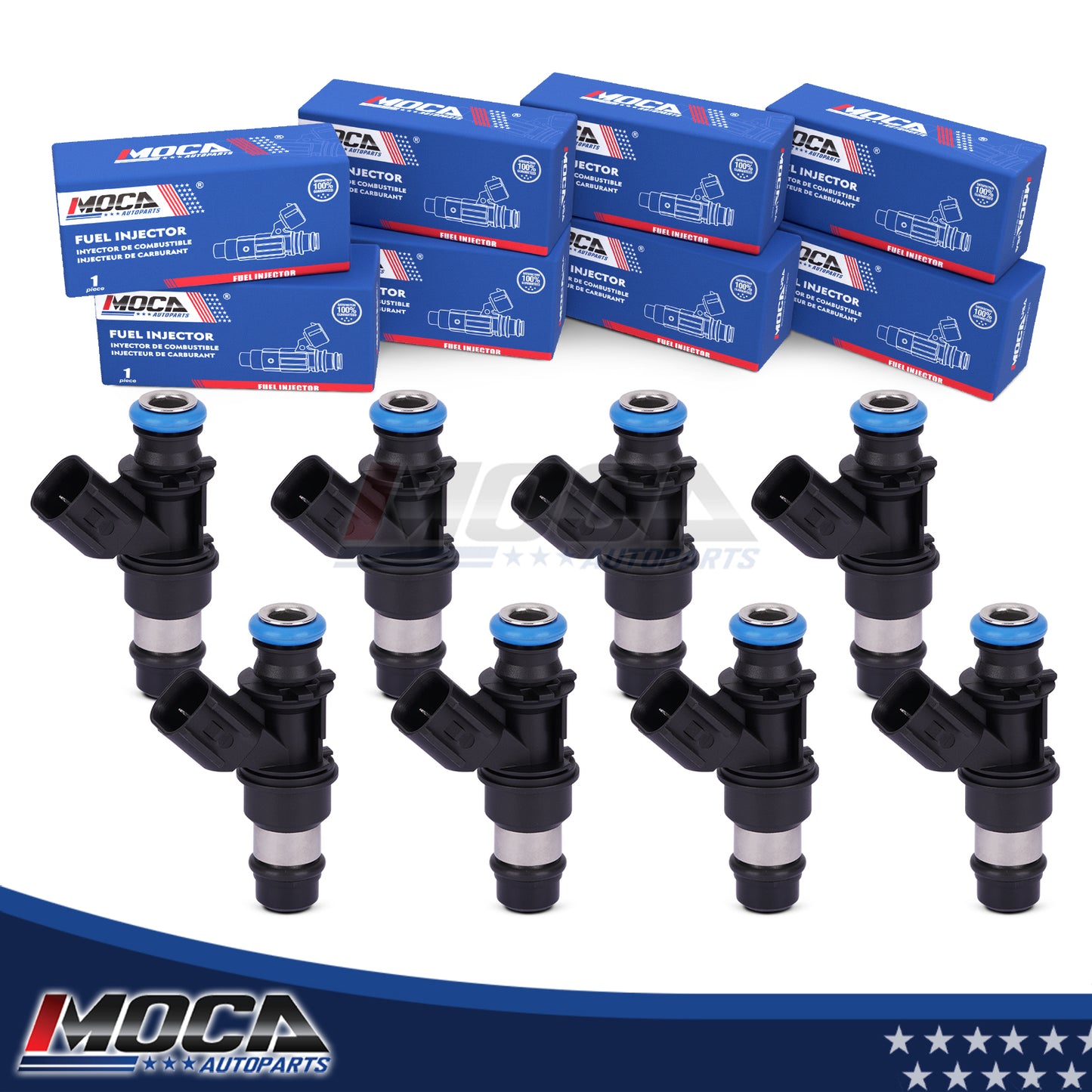 MOCA 8x Fuel Injectors FJ887 Fit for 2005-2009 GMC Envoy 5.3L & 2007-2009 Chevrolet Tahoe 4.8L 5.3L & 2005-2009 Saab 9-7x 5.3L