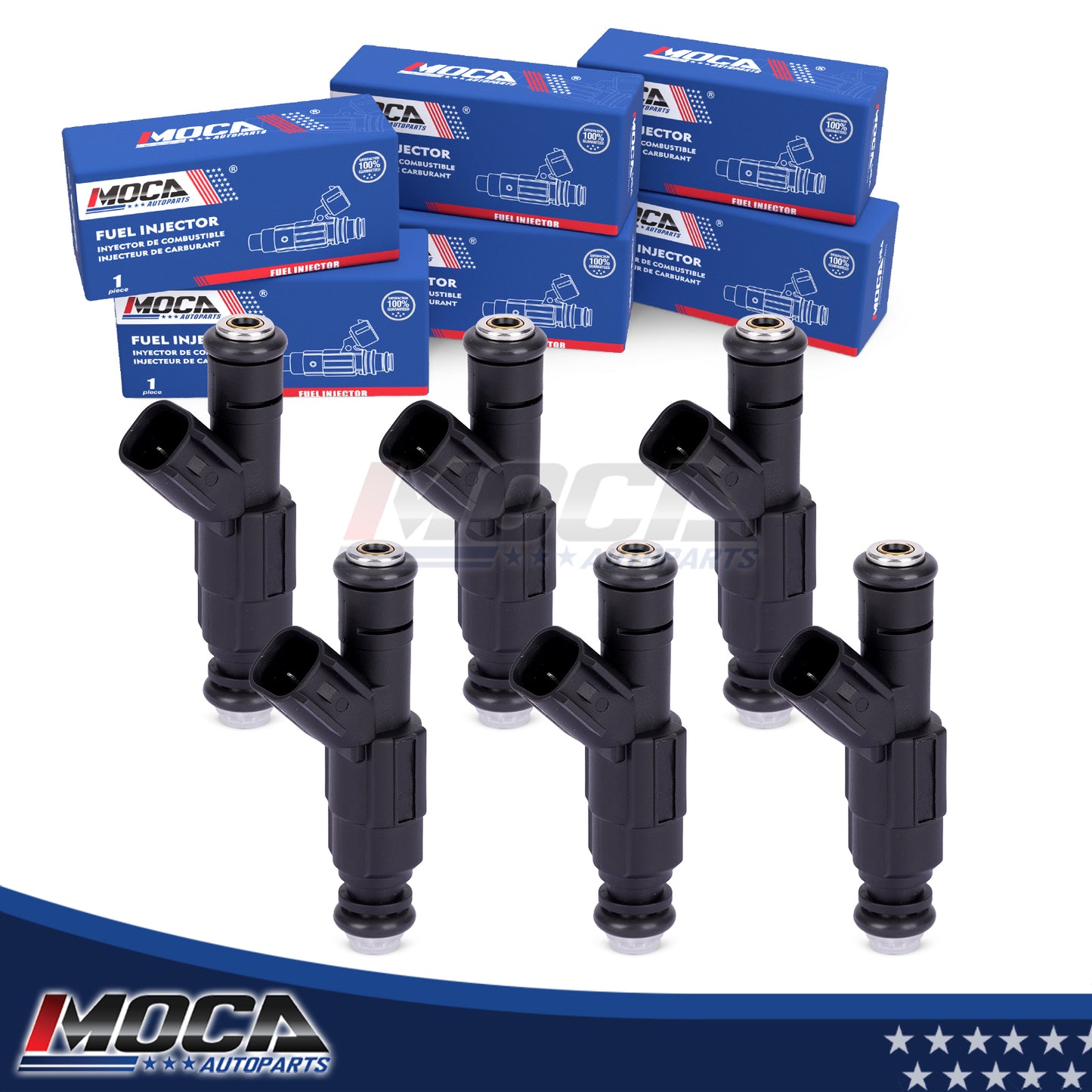 MOCA 6x Fuel Injectors FJ704 Fit for 2005-2009 Chevrolet Equinox 3.4L & 2006-2009 Pontiac Torrent 3.4L