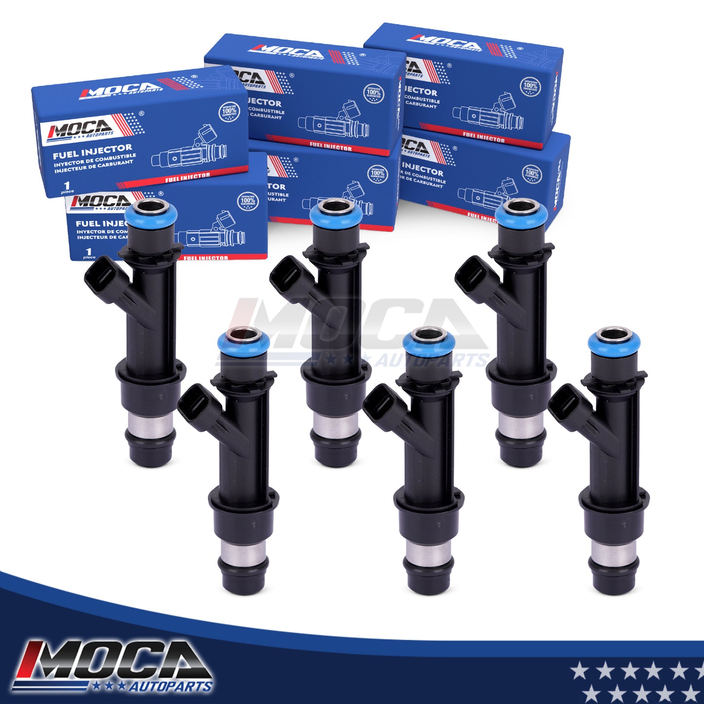 MOCA 6x Fuel Injectors FJ319 Fit for 2002-2007 Chevrolet Trailblazer 4.2L & 2002-2007 GMC Envoy 4.2L & 2004-2007 Buick Rainier 4.2L