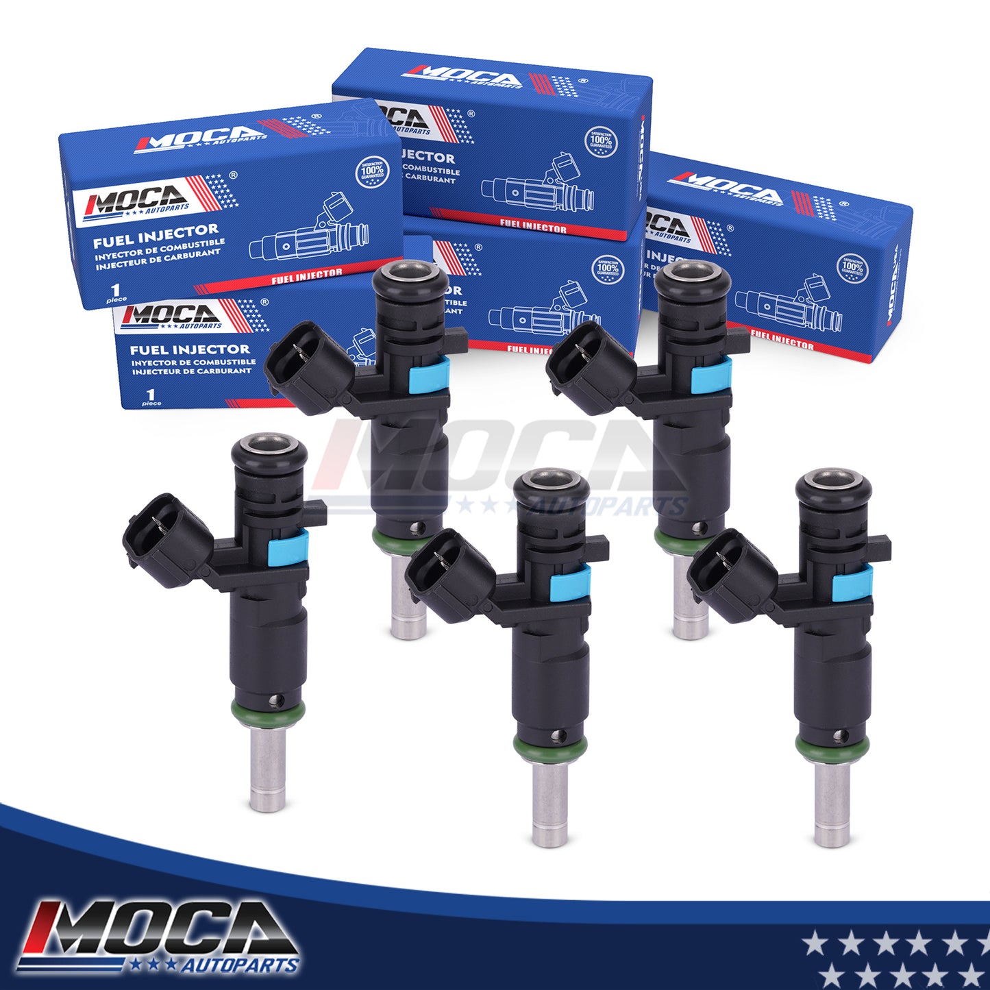 5 inyectores de combustible MOCA FJ1067 compatibles con Volkswagen Bora 2.5L (2007-2010), Volkswagen Jetta 2.5L (2007-2018) y Volkswagen Passat 2.5L (2012-2014)
