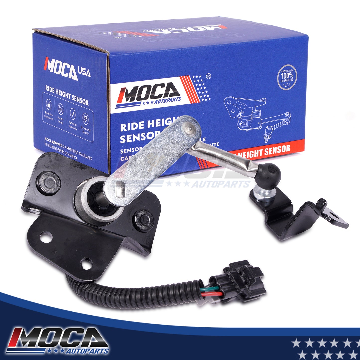 Sensor de altura de nivelación de suspensión trasera MOCA 53820-1LA2A compatible con INFINITI QX80 5.6L (2014-2024), INFINITI QX56 5.6L (2011-2013) y Nissan Armada 5.6L (2017-2023)