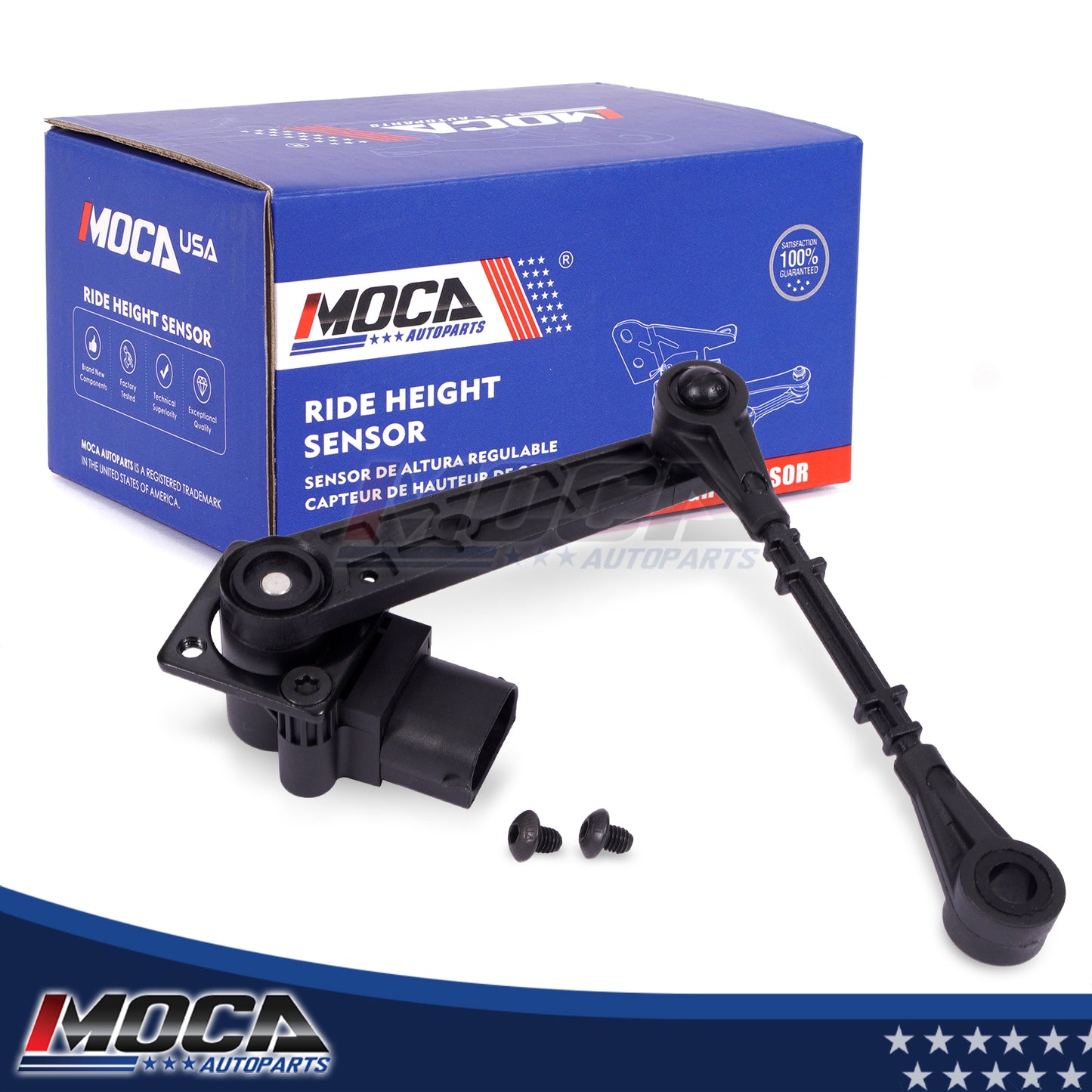 Sensor de altura de nivelación MOCA 927-005 para suspensión trasera izquierda. Compatible con Land Rover LR3 4.0L 4.4L 2005-2009 y Land Rover Range Rover Sport 4.2L 4.4L 2006-2009.