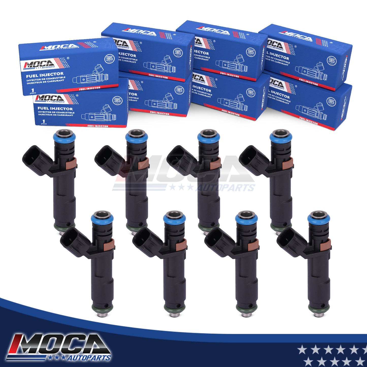 Inyectores de combustible MOCA 8x FJ817 compatibles con Ford F-150 5.4L 2005-2007 y Lincoln Mark LT 5.4L 2006-2007