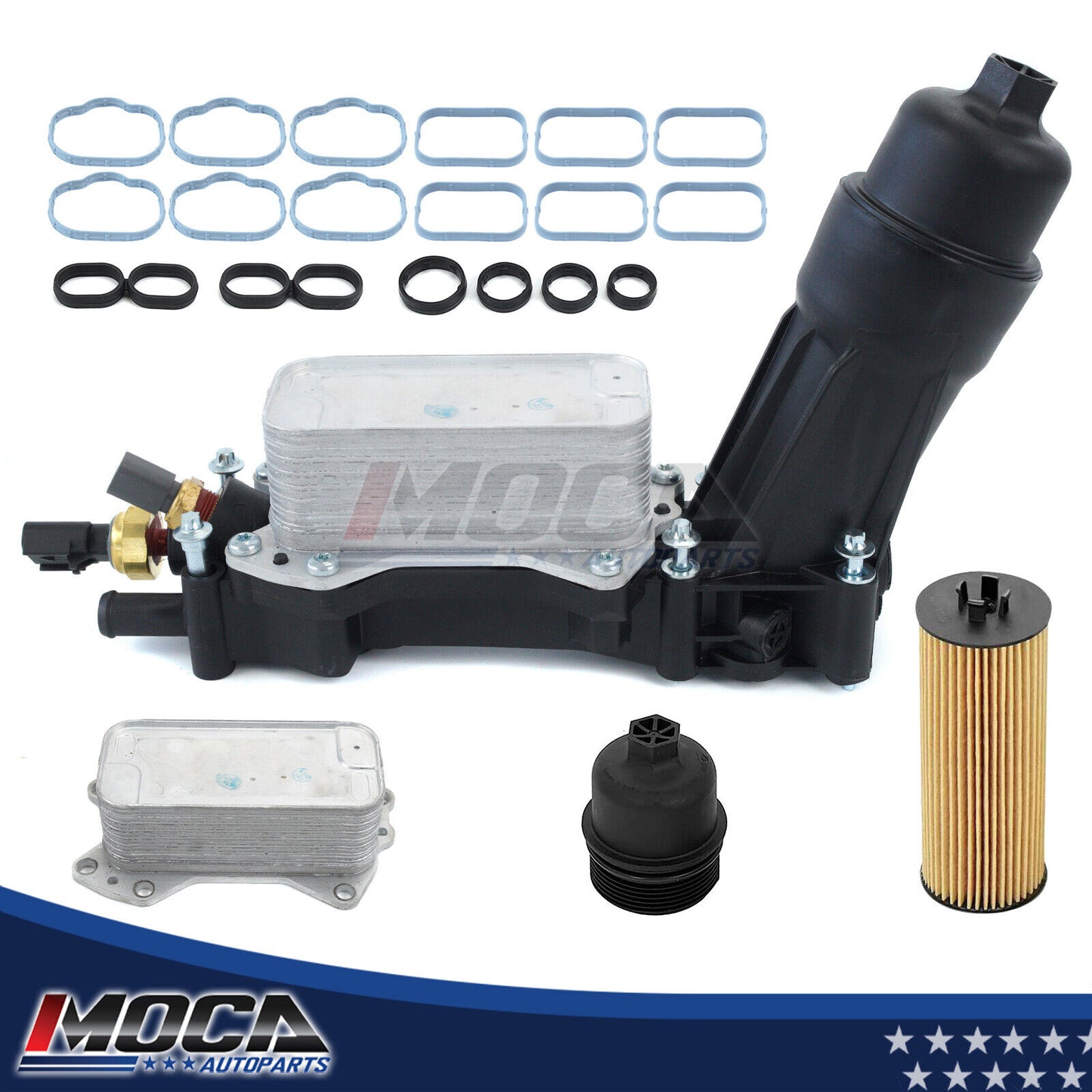 MOCA Oil Cooler Filter Housing Fit for 2014-2019 Chrysler 300 V6 3.6L & 2014-2018 Dodge Challenger V6 3.6L & 2014-2017 Jeep Wrangler V6 3.6L
