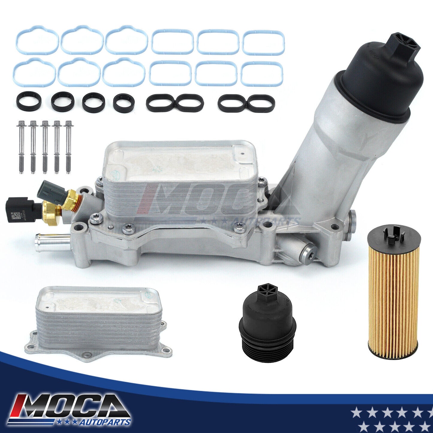 MOCA Oil Cooler Filter Metal Housing Fit for 2014-2019 Chrysler 300 V6 3.6L & 2014-2018 Dodge Challenger V6 3.6L & 2014-2017 Ram 1500 V6 3.6L
