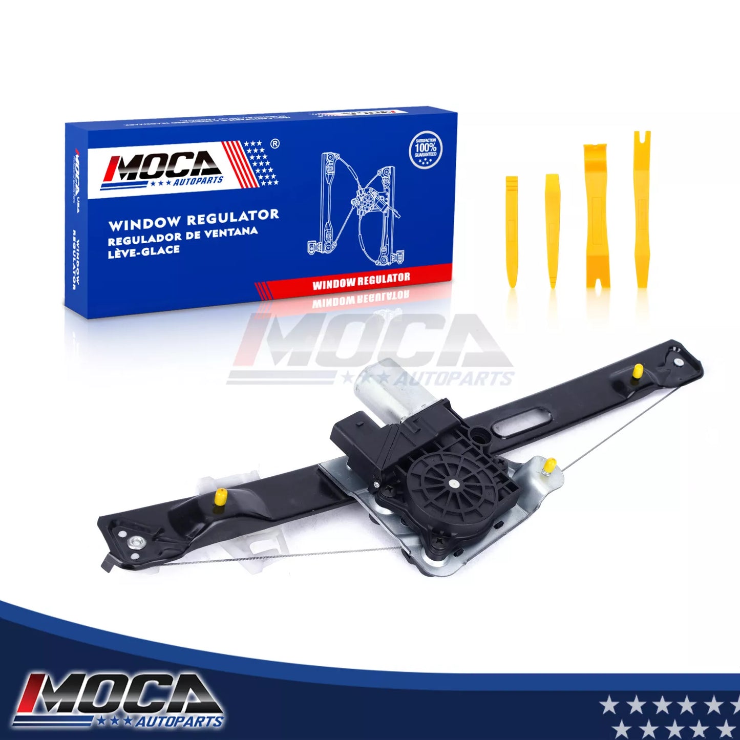 Elevalunas eléctrico trasero izquierdo MOCA con motor compatible con BMW 323i (2006-2011), BMW 335i (2007-2011) y BMW M3 (2008-2011)