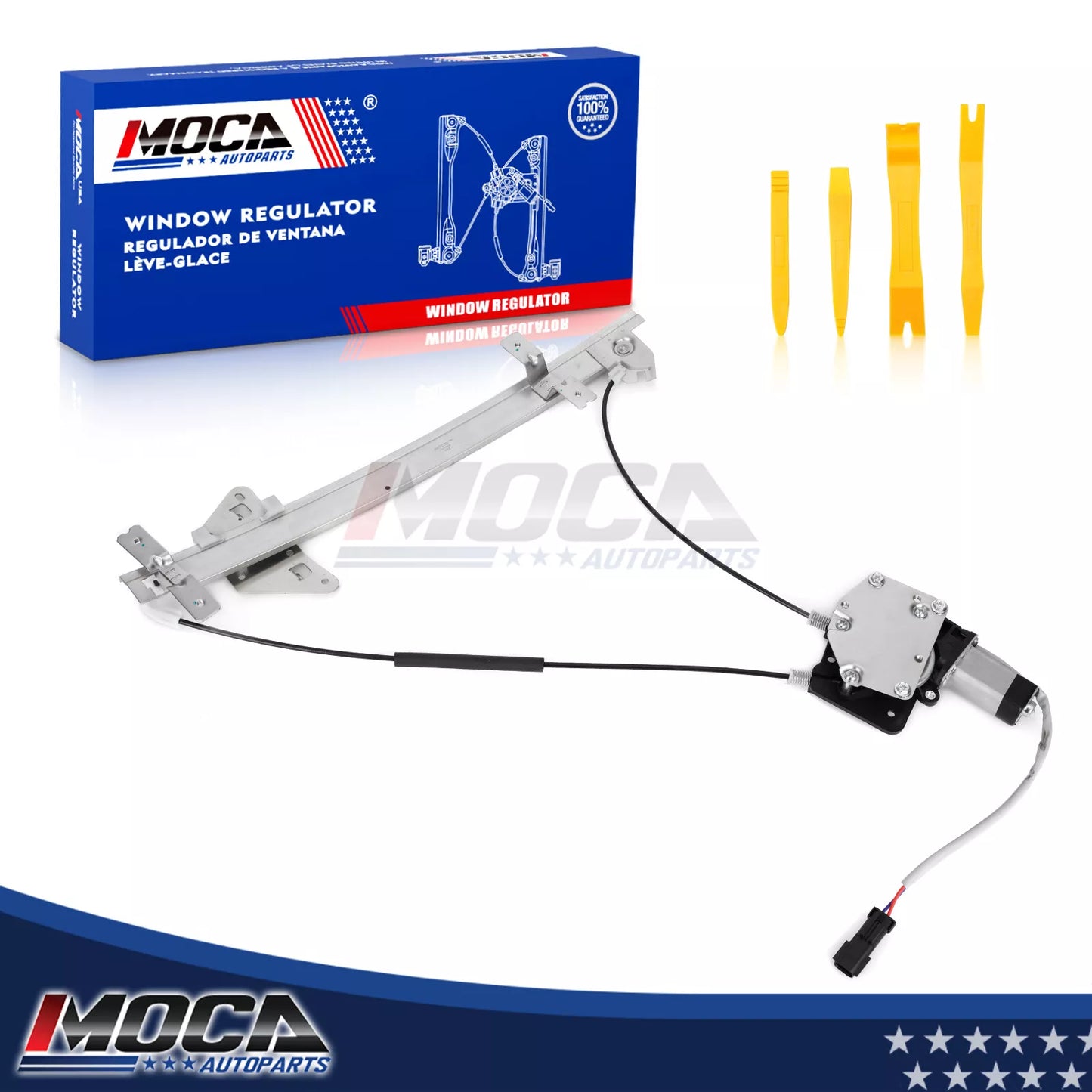 Elevalunas eléctrico delantero derecho MOCA con motor compatible con Dodge Durango 1998-2003 y Dodge Dakota 2000-2004