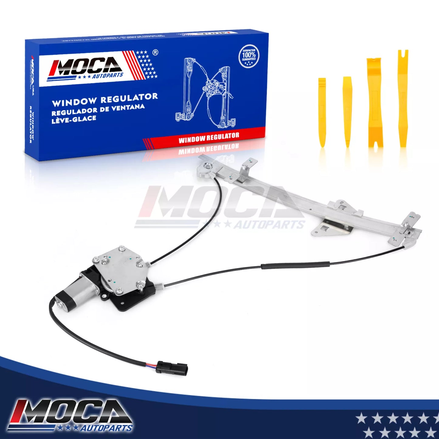 Elevalunas eléctrico delantero izquierdo MOCA con motor compatible con Dodge Durango 1998-2003 y Dodge Dakota 2000-2004